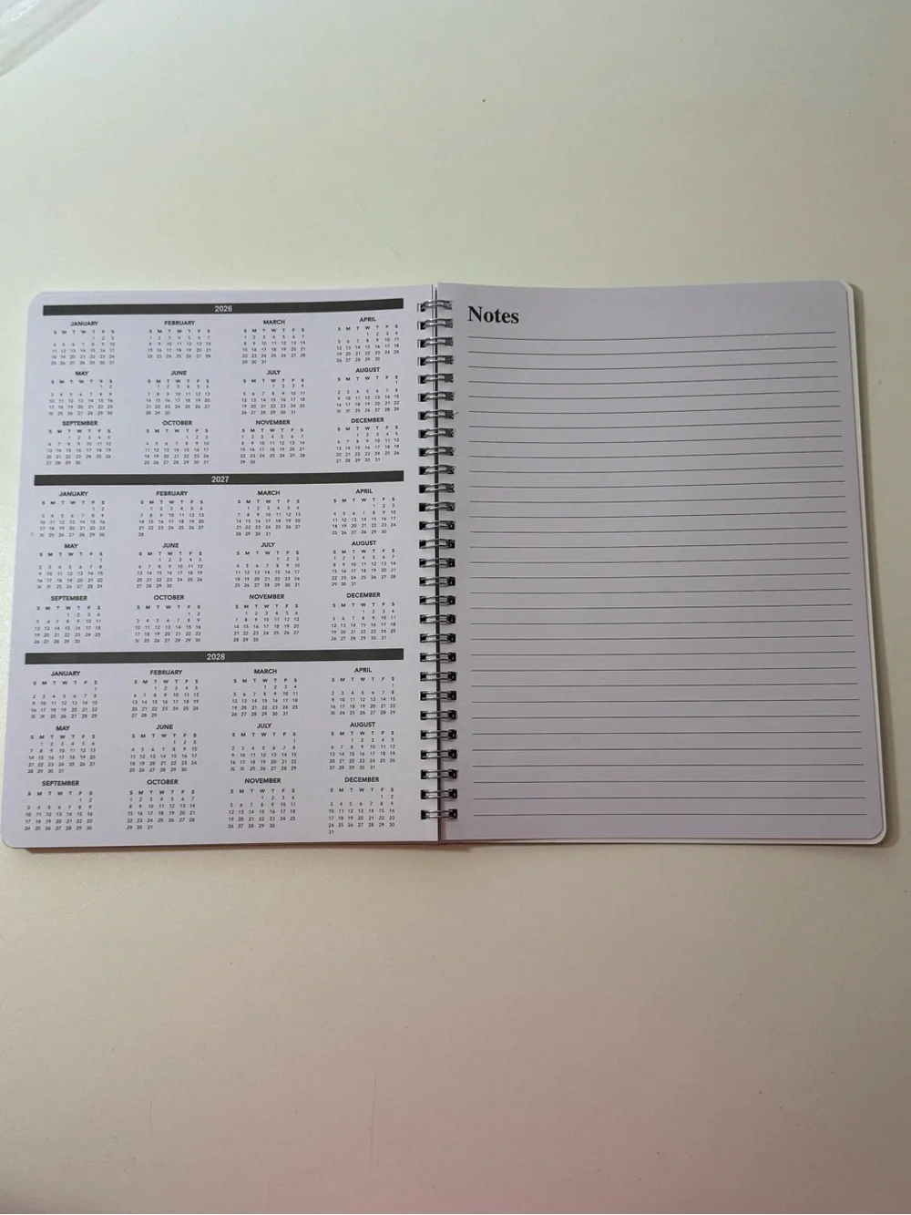 2026w-2027 Monthly Planner - Black Spiral Notebook